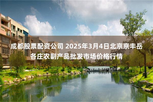 成都股票配资公司 2025年3月4日北京京丰岳各庄农副产品批发市场价格行情